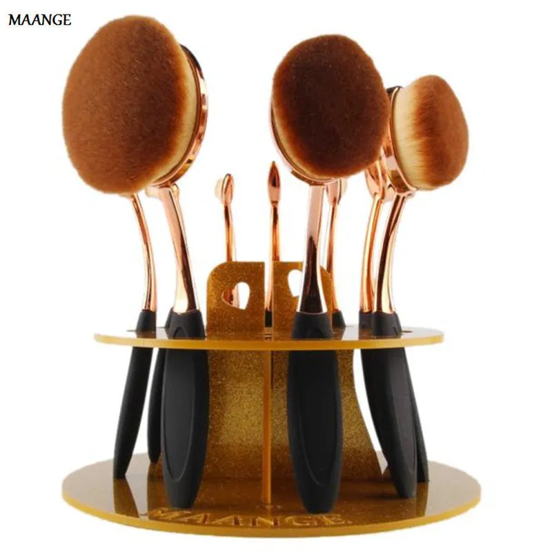 10 Hole Maange Oval Makeup Brush Holder Drying Rack Organizer toothbrush holder Shelf Cosmetic Eyeshadow Makeup Brushes Tool