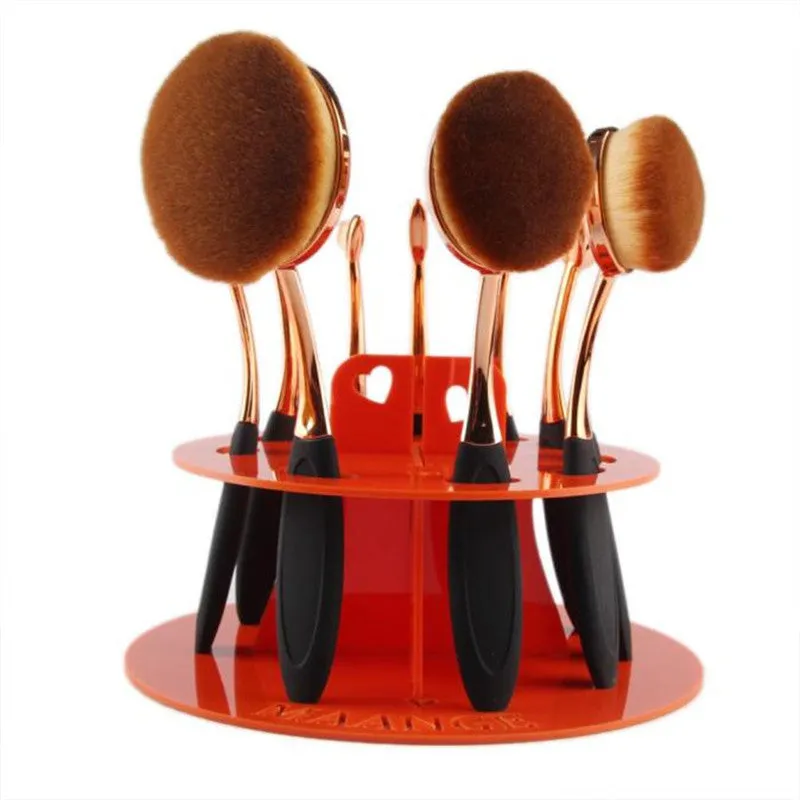 10 Hole Maange Oval Makeup Brush Holder Drying Rack Organizer toothbrush holder Shelf Cosmetic Eyeshadow Makeup Brushes Tool