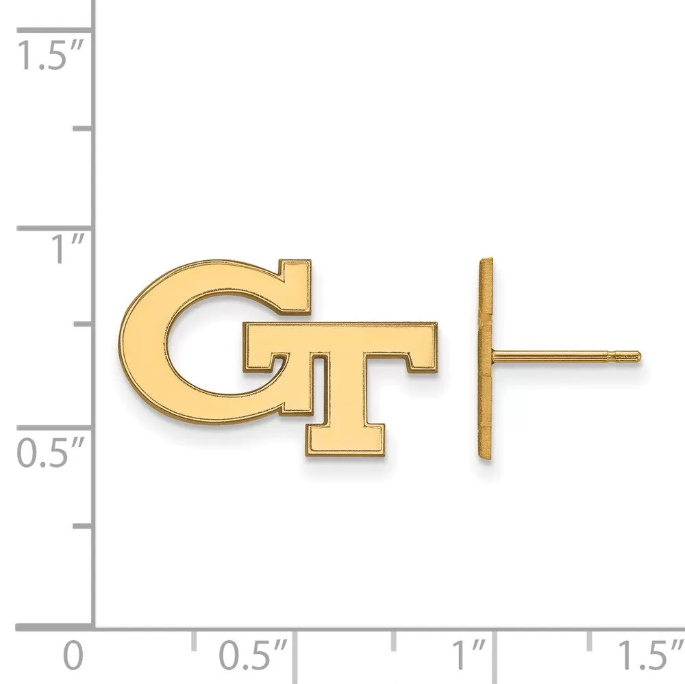 10k Yellow Gold Georgia Technology Small 'GT' Post Earrings