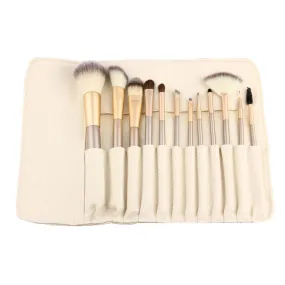 12pcs Makeup Brushes Powder Foundation Eyeshadow professional makeup Cosmetic Tool with Leather Toiletry Kit brush