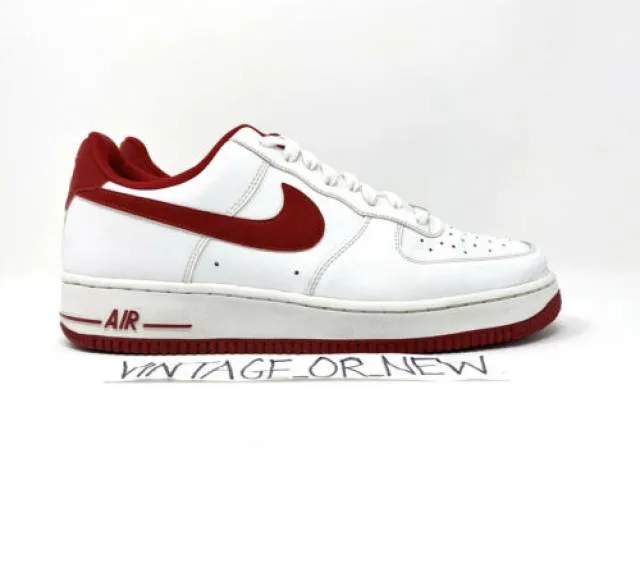 2015 nike air force 1 low white gym red 488298-156 sz 8.5