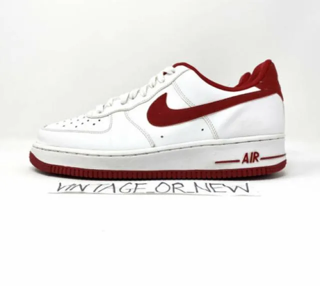 2015 nike air force 1 low white gym red 488298-156 sz 8.5