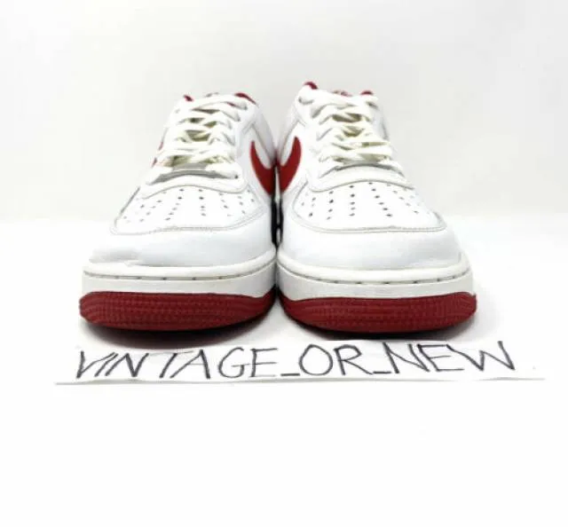 2015 nike air force 1 low white gym red 488298-156 sz 8.5