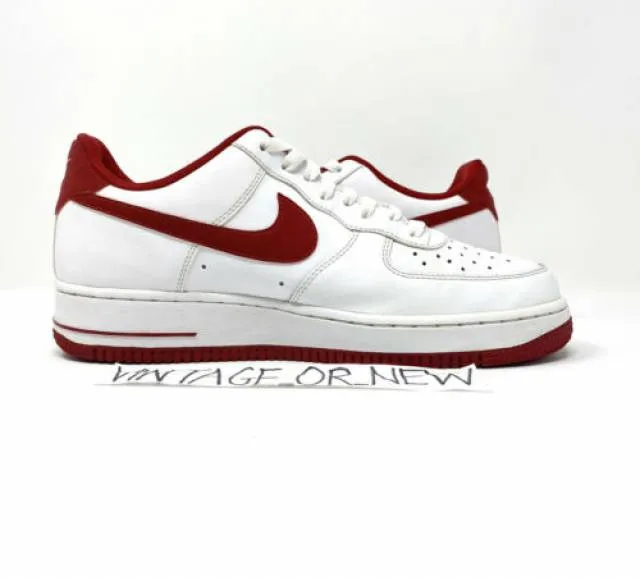 2015 nike air force 1 low white gym red 488298-156 sz 8.5