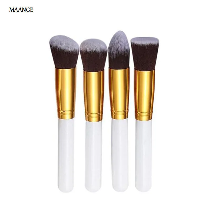 4 Pcs Synthetic Flat makeup brushes professional MAANGE Powder Foundation make up brushes Cosmetic Eyeshadow hair paint Brush