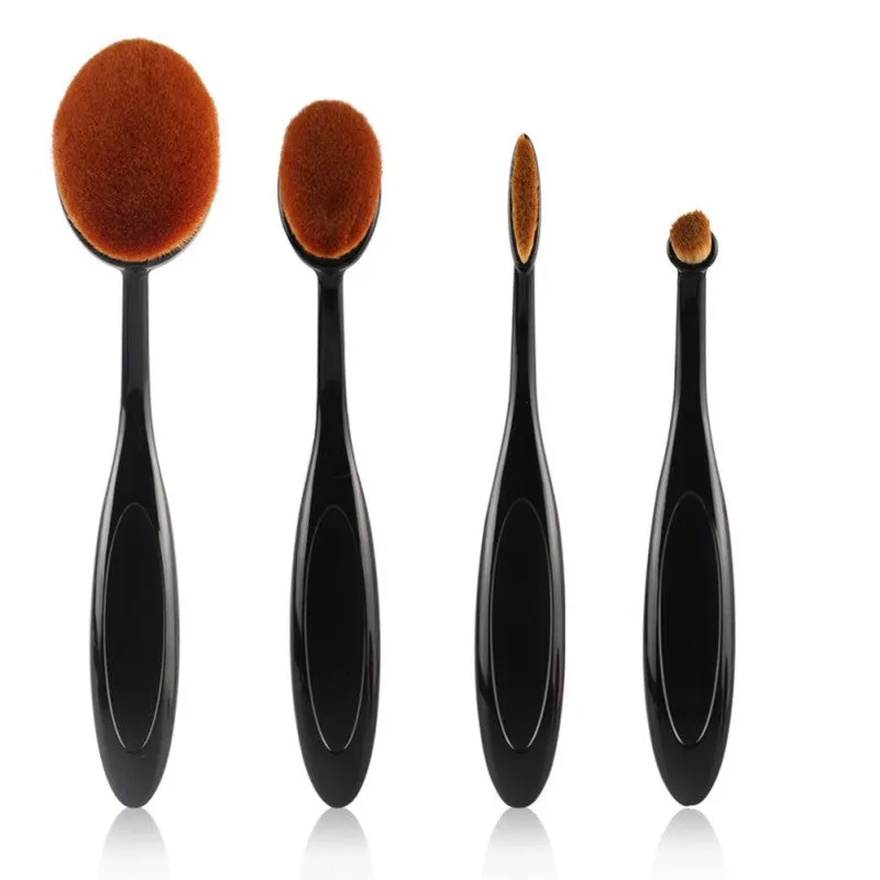 4pcs /2pcs Pro Oval Foundation Cosmetic Makeup Tools Face Powder Foundation Eye Shadow Blusher Toothbrush Shape Brushes SM6