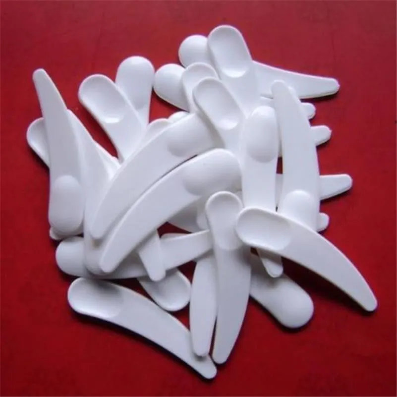 50pcs Mini Cosmetic Spatula Scoop Disposable Mask White Plastic Spoon Makeup Maquillage Tools SM6