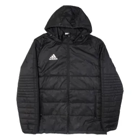 ADIDAS Mens Puffer Coat Black Hooded L