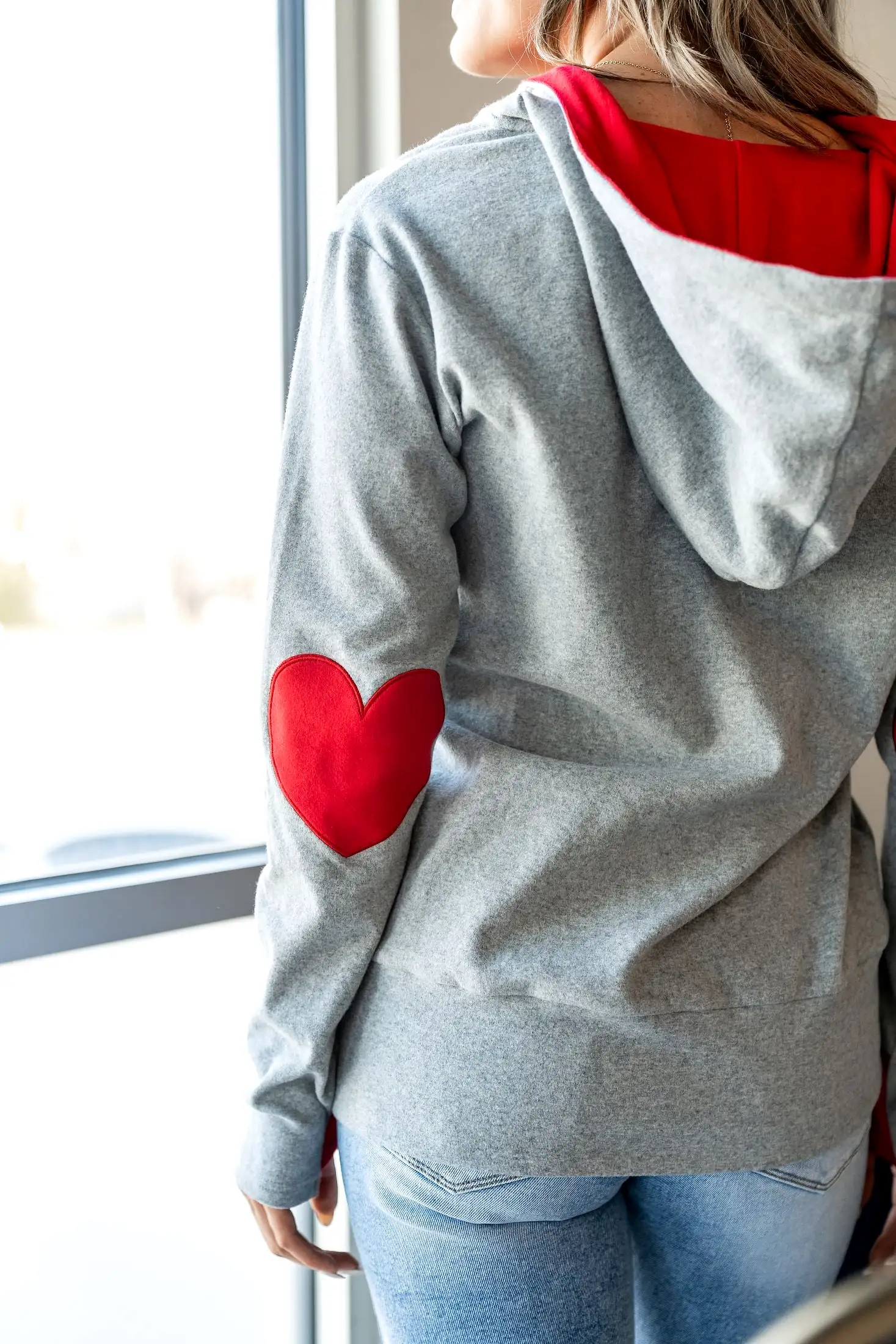 Ampersand Avenue - Halfzip Hoodie Heart Elbow