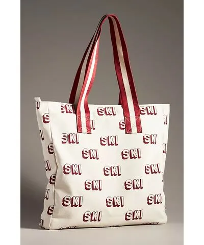 Anthropologie Ski Canvas Tote