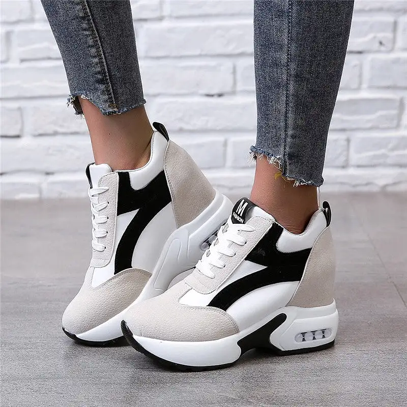 AshoreShop Womens High Platform Hip Chic Sneakers