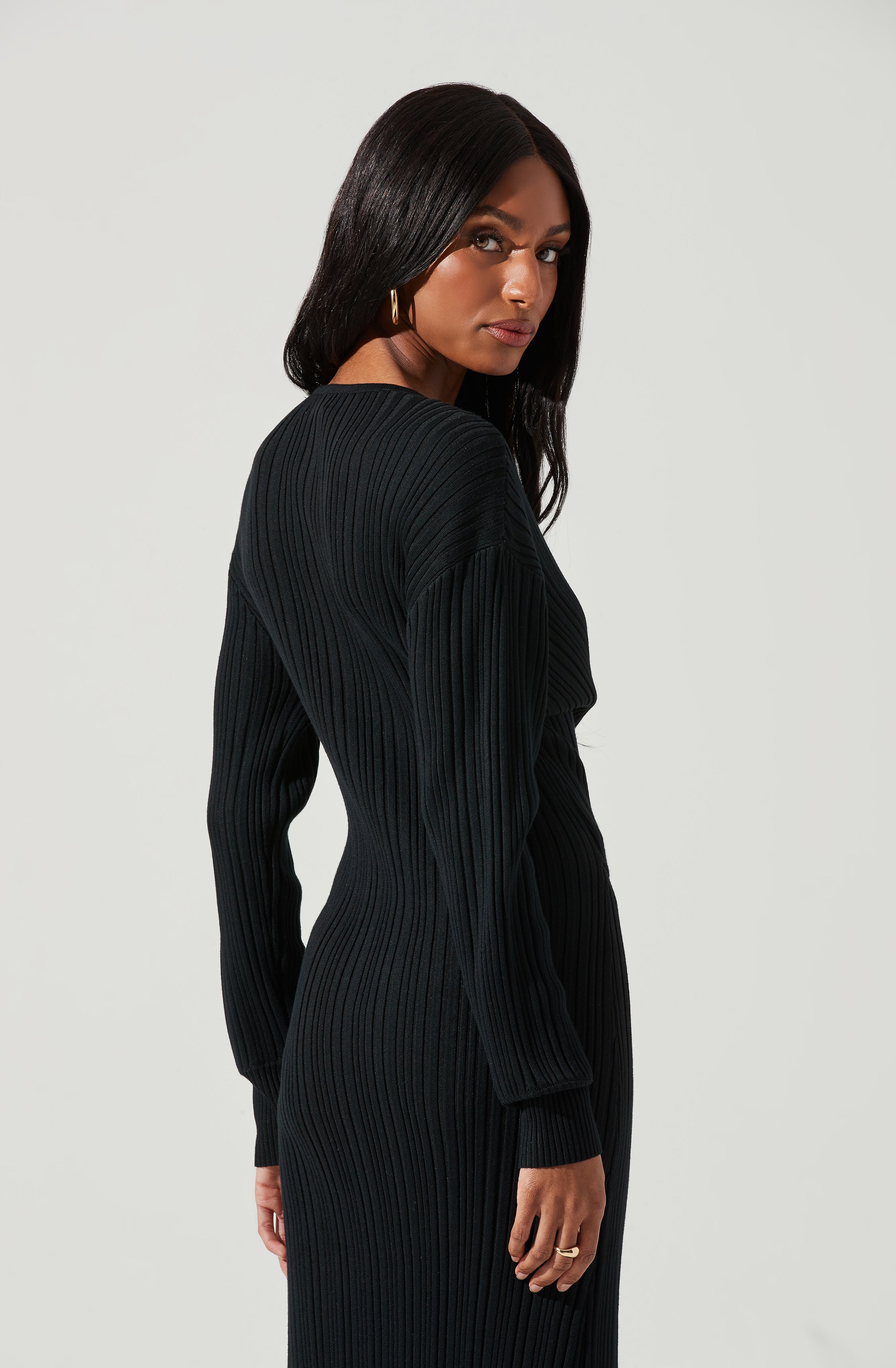 Astrid Ribbed Knit Midi Dress