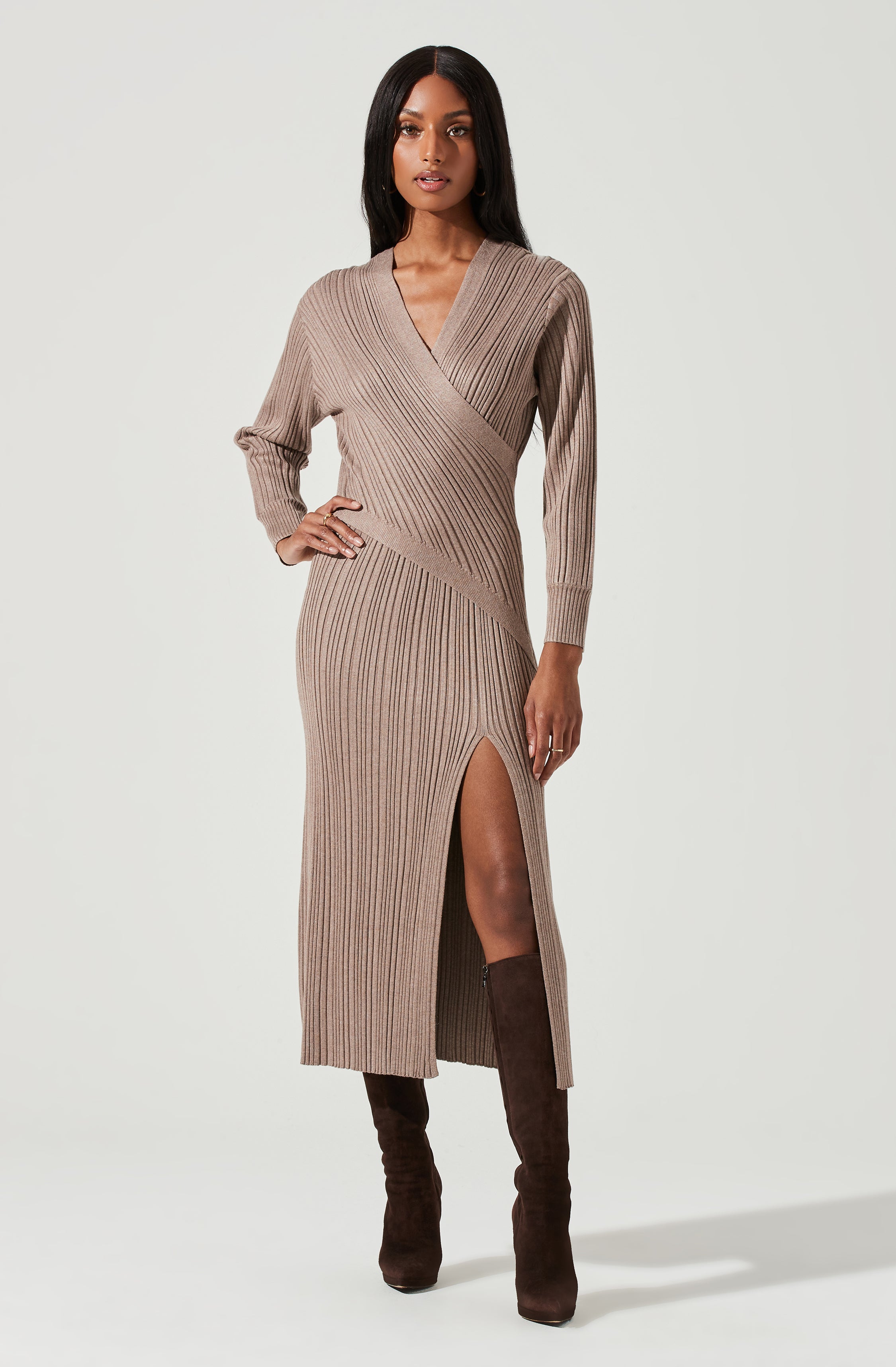 Astrid Ribbed Knit Midi Dress