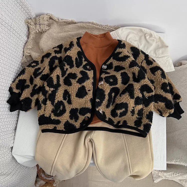 Baby Kid Girls Boys Leopard print Jackets Outwears Wholesale 23113014