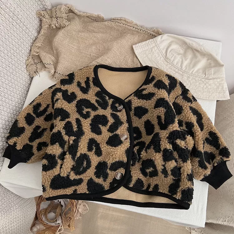 Baby Kid Girls Boys Leopard print Jackets Outwears Wholesale 23113014