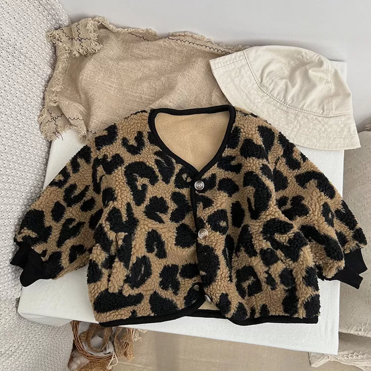 Baby Kid Girls Boys Leopard print Jackets Outwears Wholesale 23113014