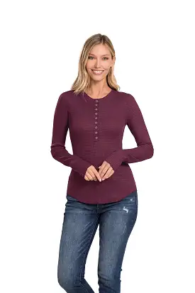 BABY WAFFLE SWEATER- Plum