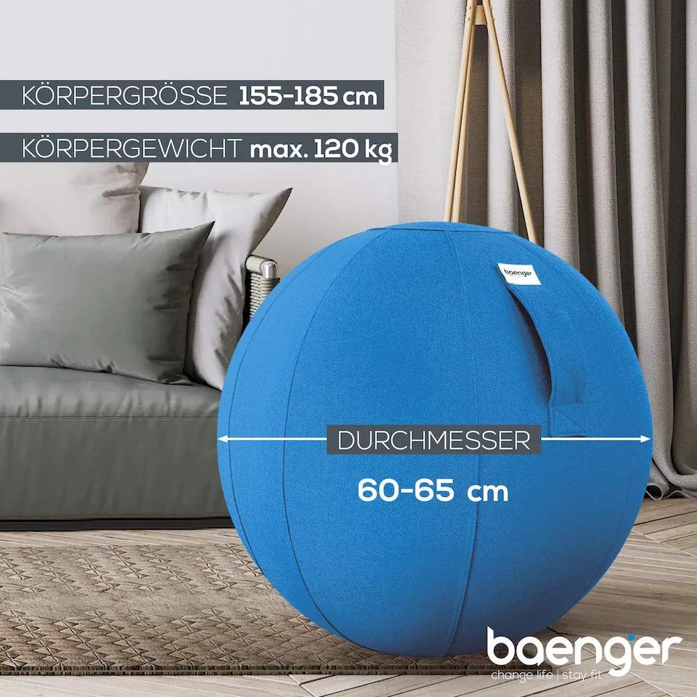 Baenger Fitness Yoga Bal Exercise Ball Gym Bal - incl wasbare hoes - incl pomp - Blauw