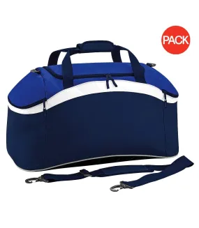 BagBase Teamwear Sport Holdall / Duffel Bag (54 Liters) (Pack of 2) (French Navy/ Bright Royal/ White) (One Size) - UTRW6921