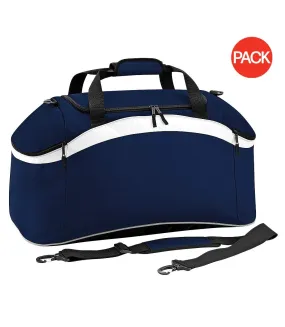 BagBase Teamwear Sport Holdall / Duffel Bag (54 Liters) (Pack of 2) (French Navy/ White) (One Size) - UTRW6921