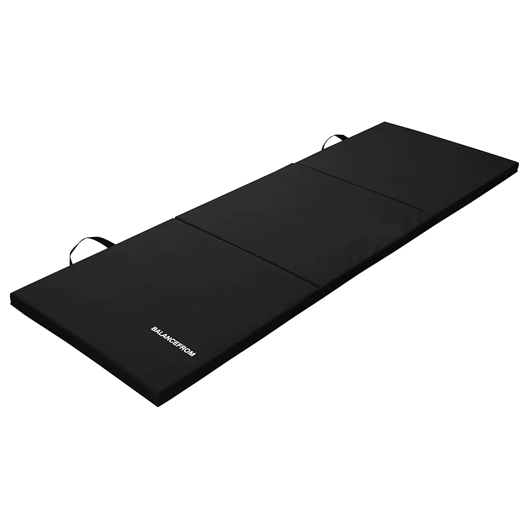 BalanceFrom Fitness GoGym 6'x2'x1.5 Folding 3 Panel Exercise Gym Mat, Black