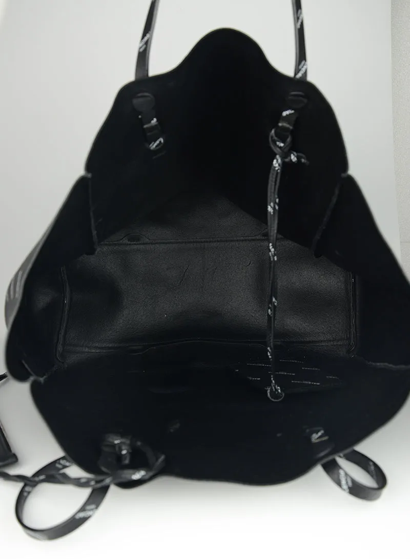 Balenciaga Shopper in pelle Nera con logo