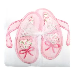 Ballet Shoes Applique Burp Cloth