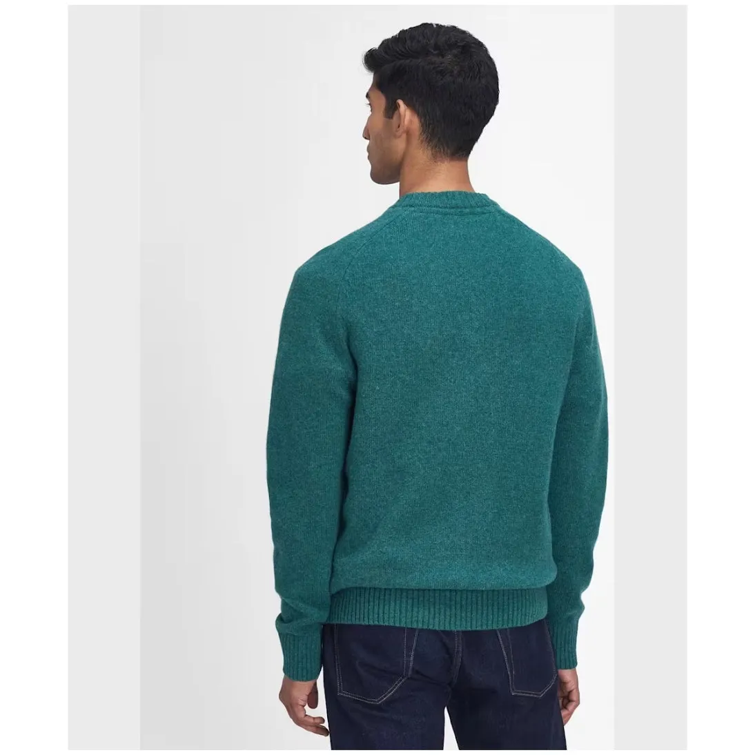 Barbour Grangetown 100% Wool Crew Neck Sweater Green MKN1584GN51