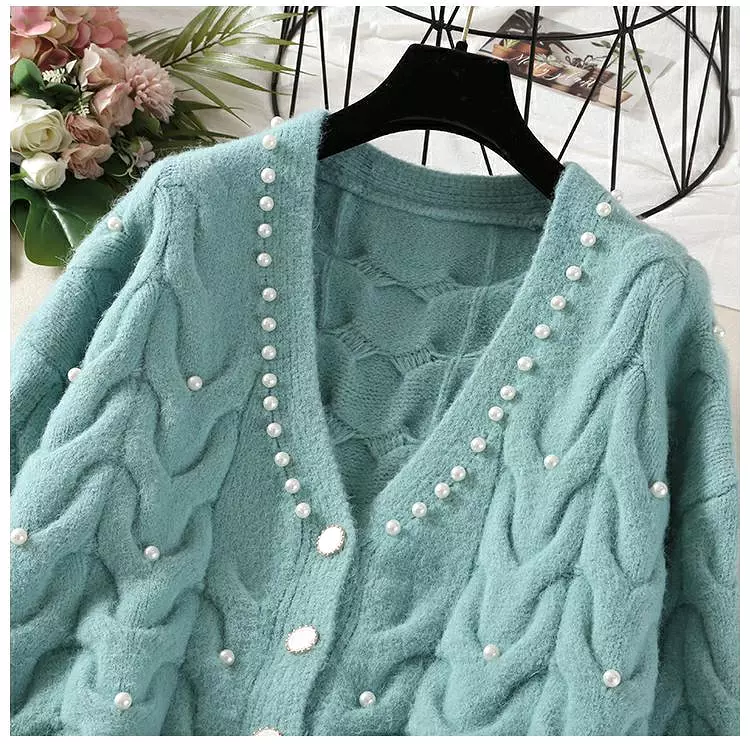 Beaded Casual Women Cardigan Sweaters