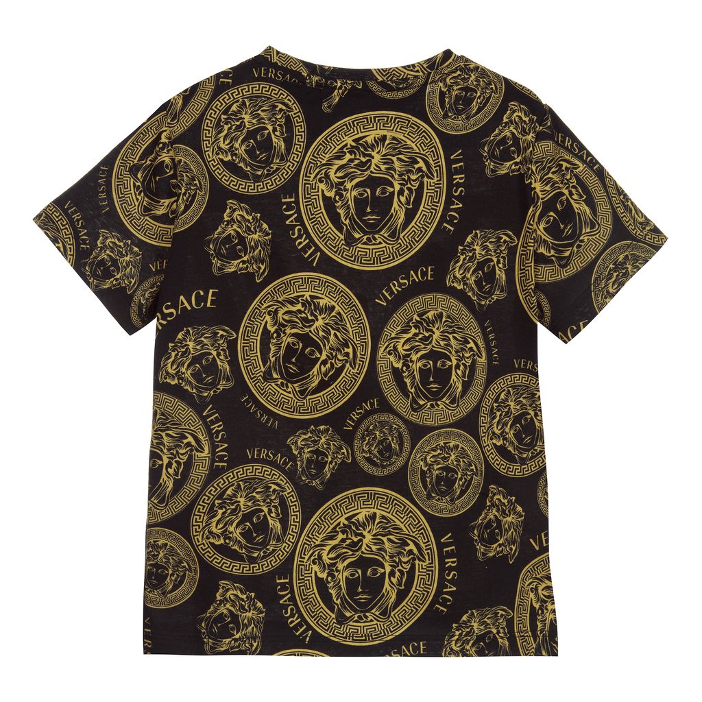 Black & Gold Medusa Print T-Shirt