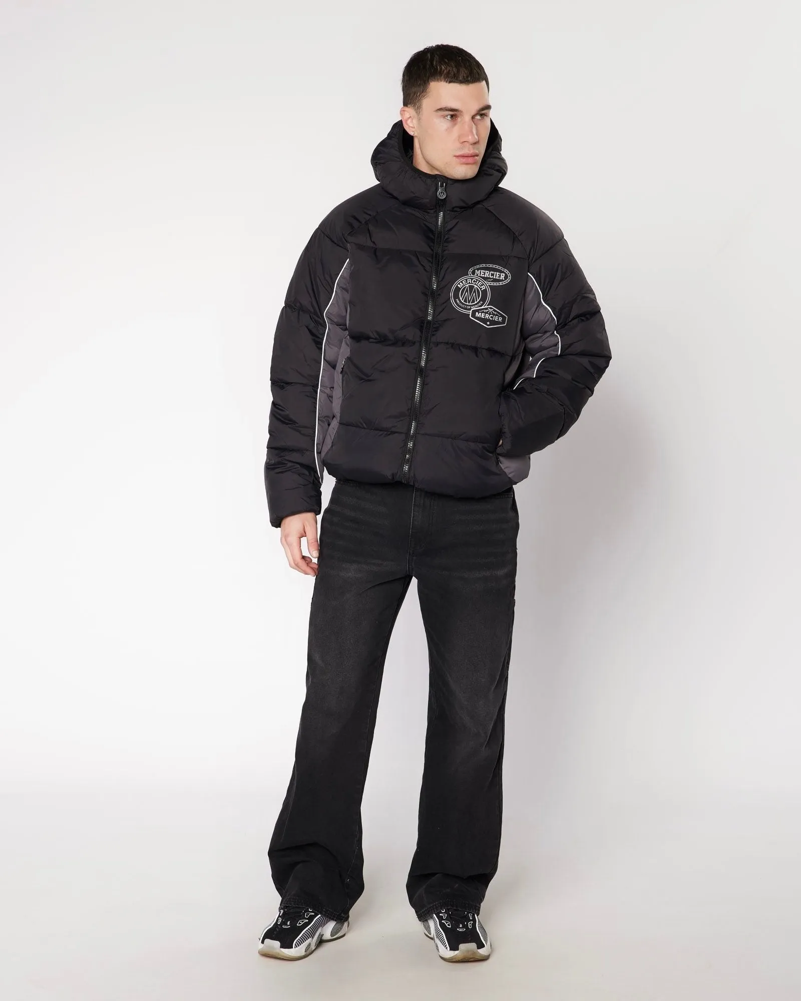 Black Drifter Panel Puffer Jacket