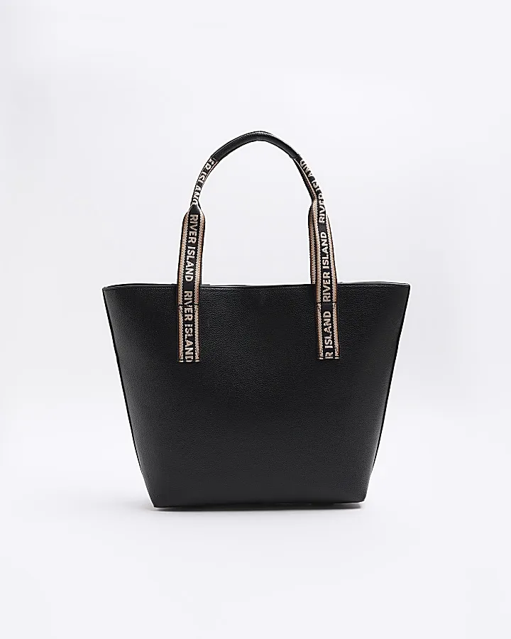 Black RI Monogram Shopper Bag