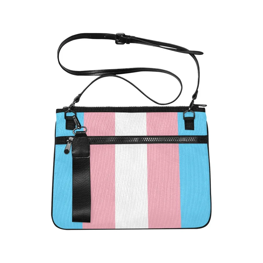 Blue Pink White All Over Trans Pride Slim Clutch Bag