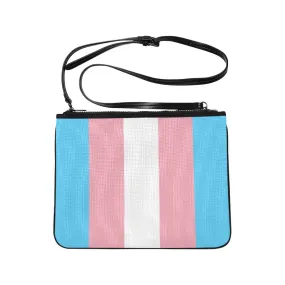 Blue Pink White All Over Trans Pride Slim Clutch Bag