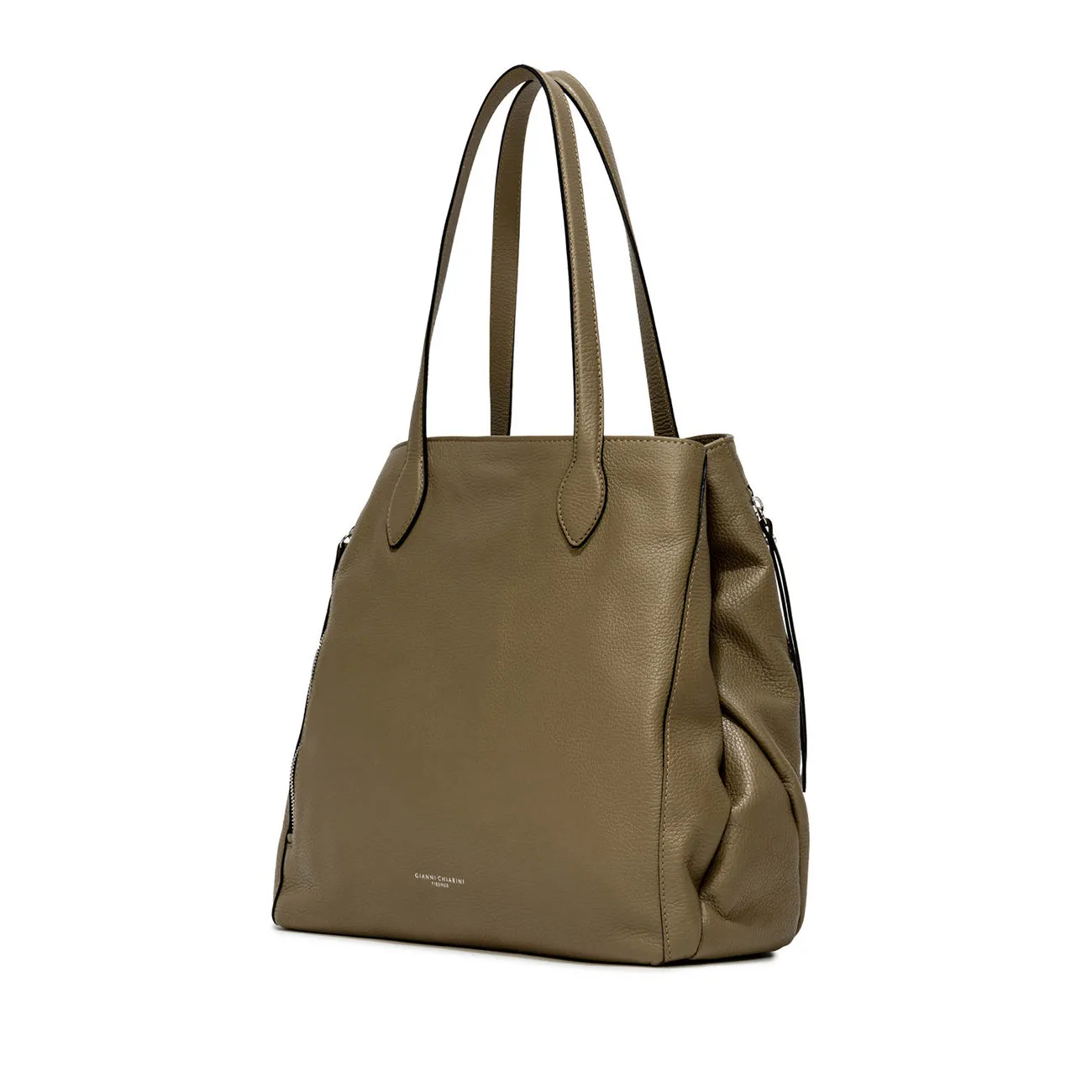 BORSA SHOPPING TWIN IN PELLE MARTELLATA Donna Fango