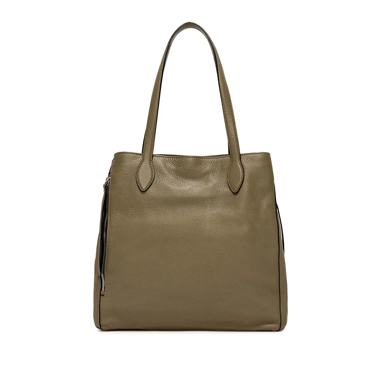 BORSA SHOPPING TWIN IN PELLE MARTELLATA Donna Fango