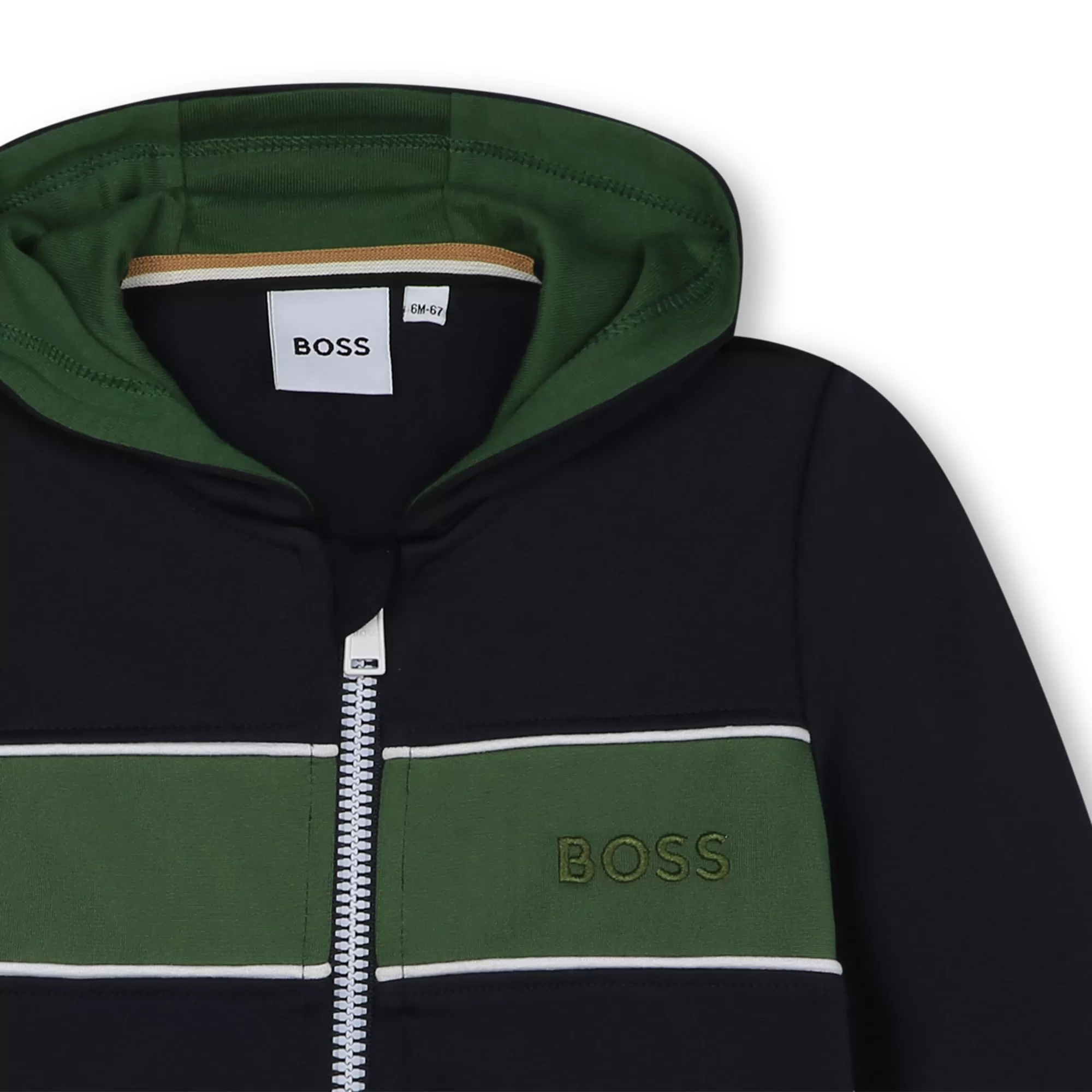 Boss Jacket Infant Hooded Green-Navy