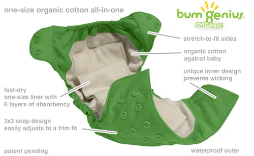 bumGenius Elemental Organic One-Size Cloth Diaper