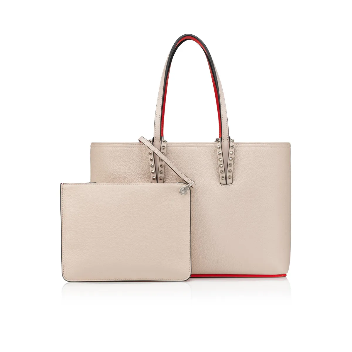 Cabata small Tote bag - Grained calf leather - Leche