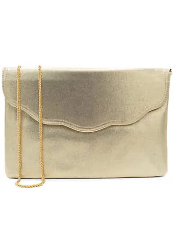 Champagne Shimmer ’Doris’ Envelope Clutch Bag by Paradox London | Look Again