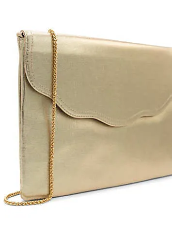 Champagne Shimmer ’Doris’ Envelope Clutch Bag by Paradox London | Look Again