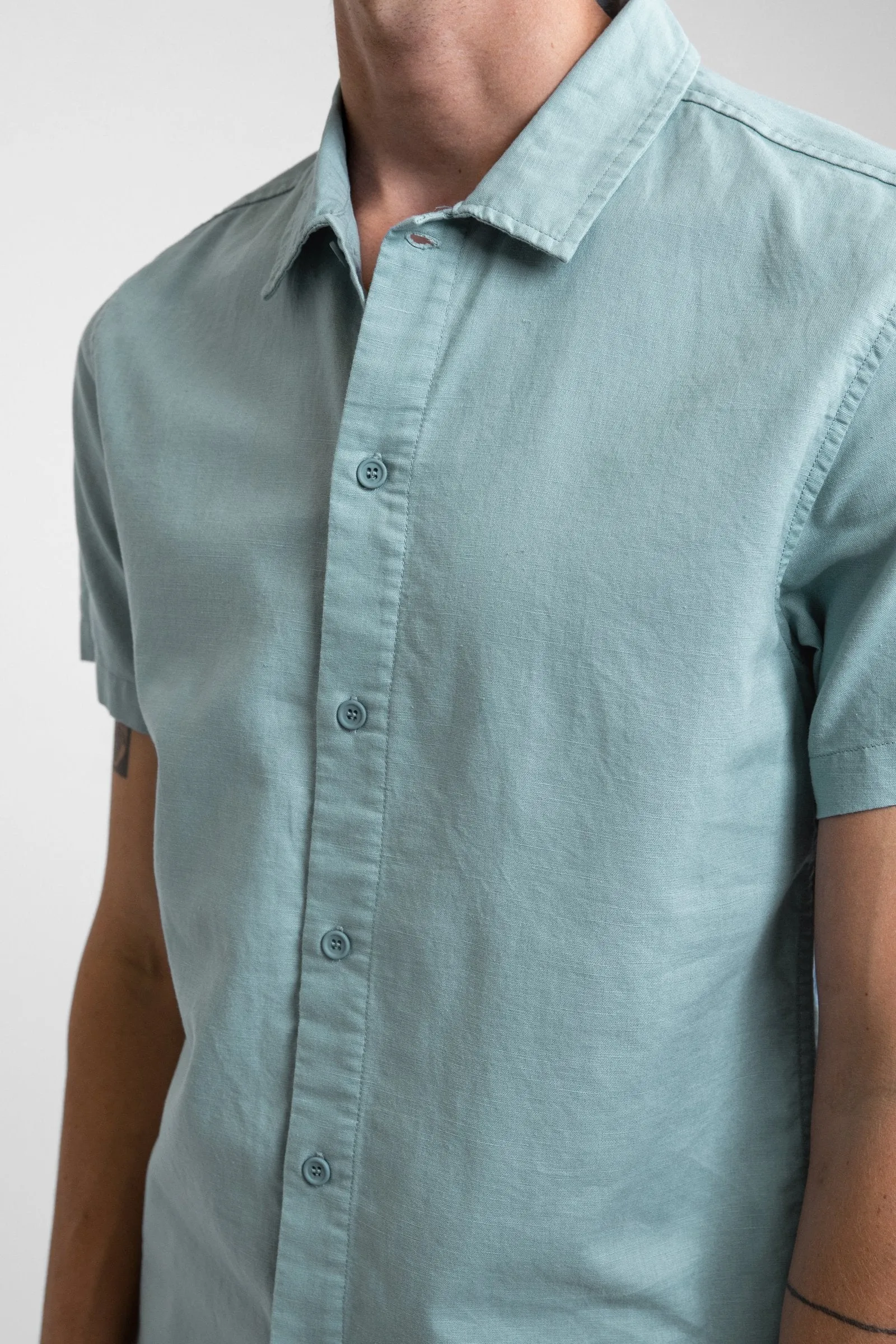 Classic Linen SS Shirt Eucalyptus