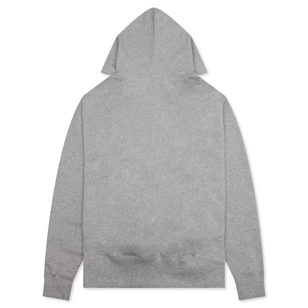 College Relaxed Fit Full Zip Hoodie - Gray