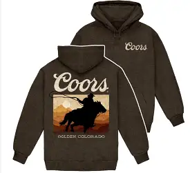 Coors Brown CO Sunset Cowboy Hoodie