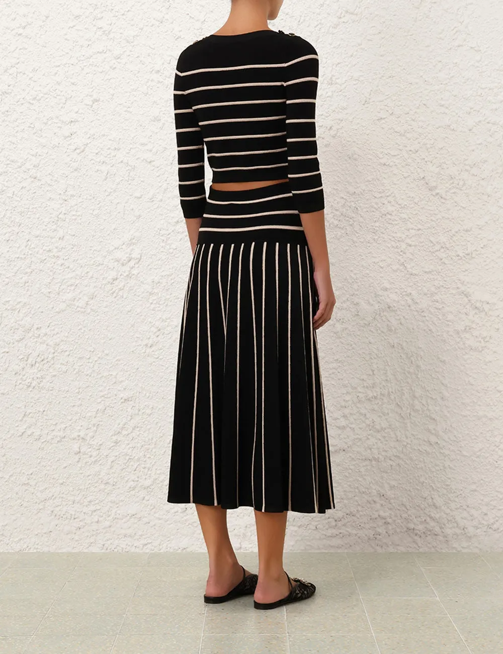 Crush Stripe Midi Skirt