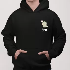 Custom Initial Dino Hoodie For Couples A