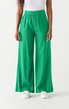 Dex Elastic Wide Leg Pant In Bright Green