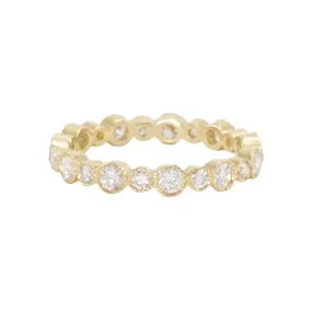 Diamond Eternity Band with Alternating Bezels - Vintage Inspired