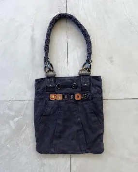 DIESEL 2000'S BLACK CANVAS TOTE BAG