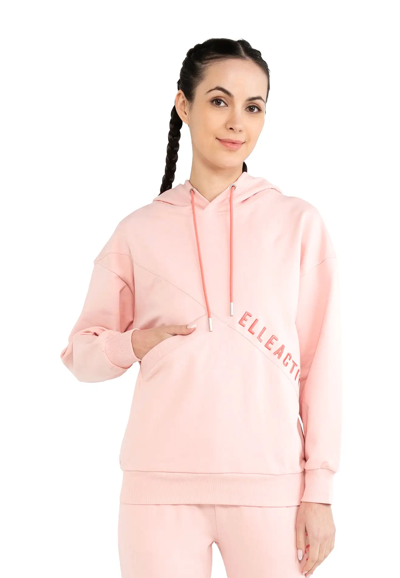 ELLE Active Logo Drawstring Hoodie